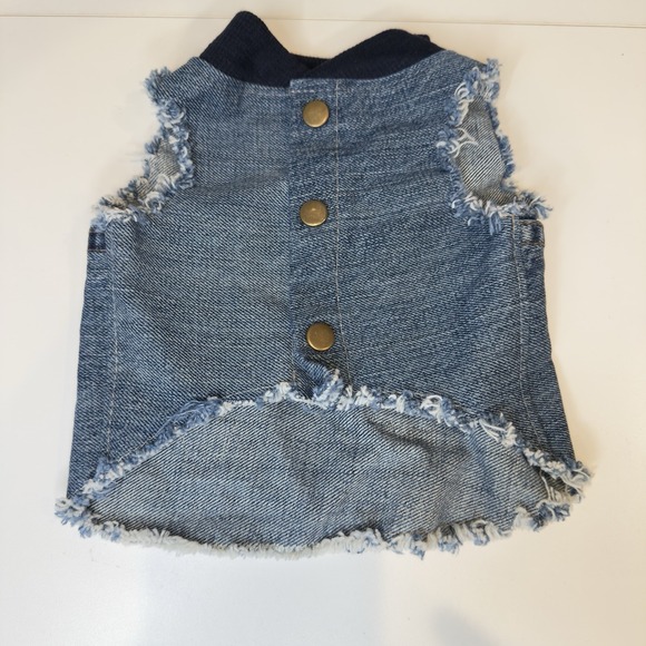 Dog Denim Vest, Size S For Small Dogs, Hand Made, For Chihuahuas Or Cats. - Picture 2 of 10